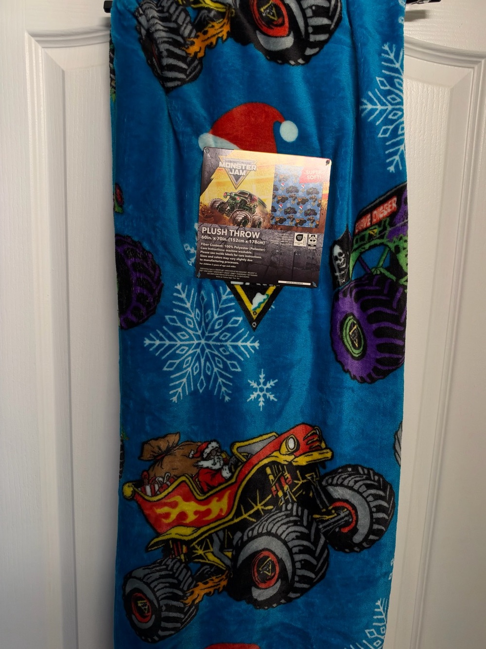 Monster Jam Christmas Plush Throw Blanket 60in x 70in